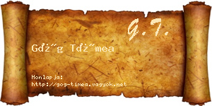 Góg Tímea névjegykártya